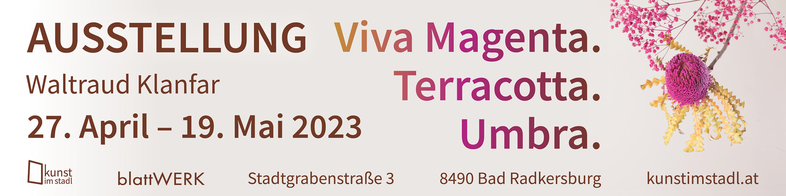 Banner Kunst im Stadl Exhibition Design Graphic Design Anna Abbasi